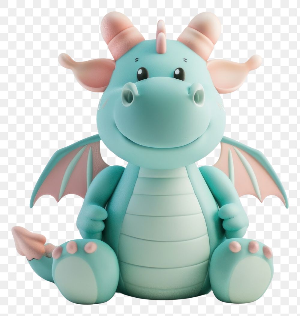 PNG Cute dragon toy figurine plush.