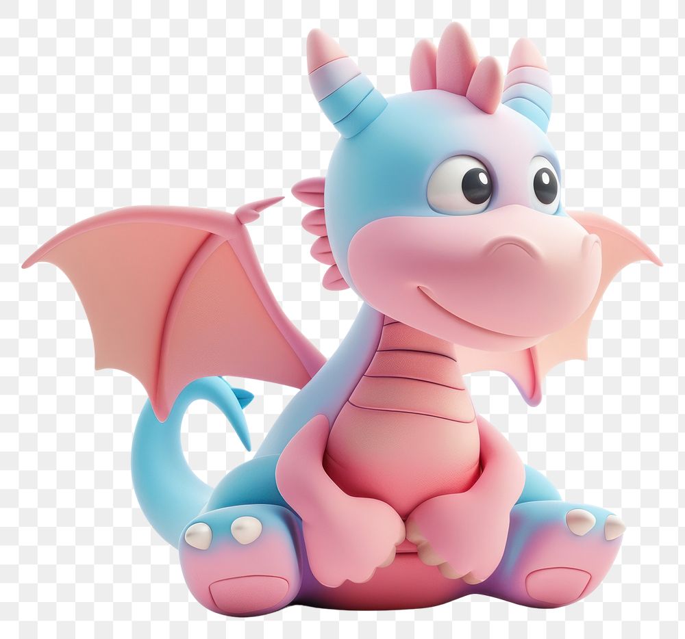 PNG Cute dragon toy cartoon representation.