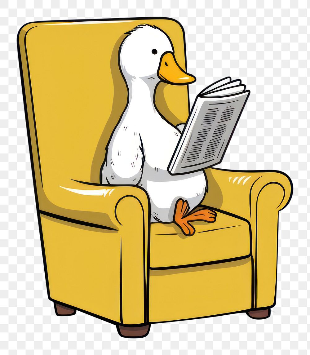 PNG Duck reading chair furniture.