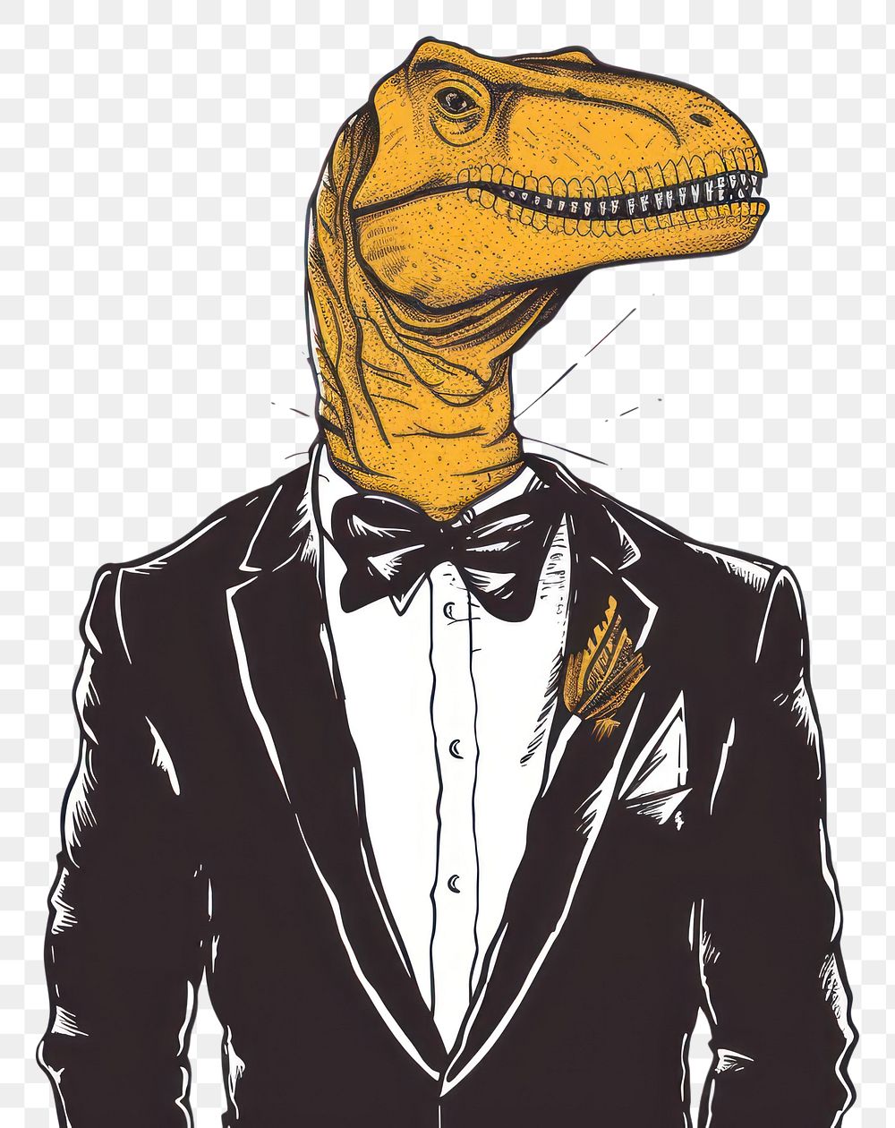 PNG Dinosaur animal tuxedo representation.