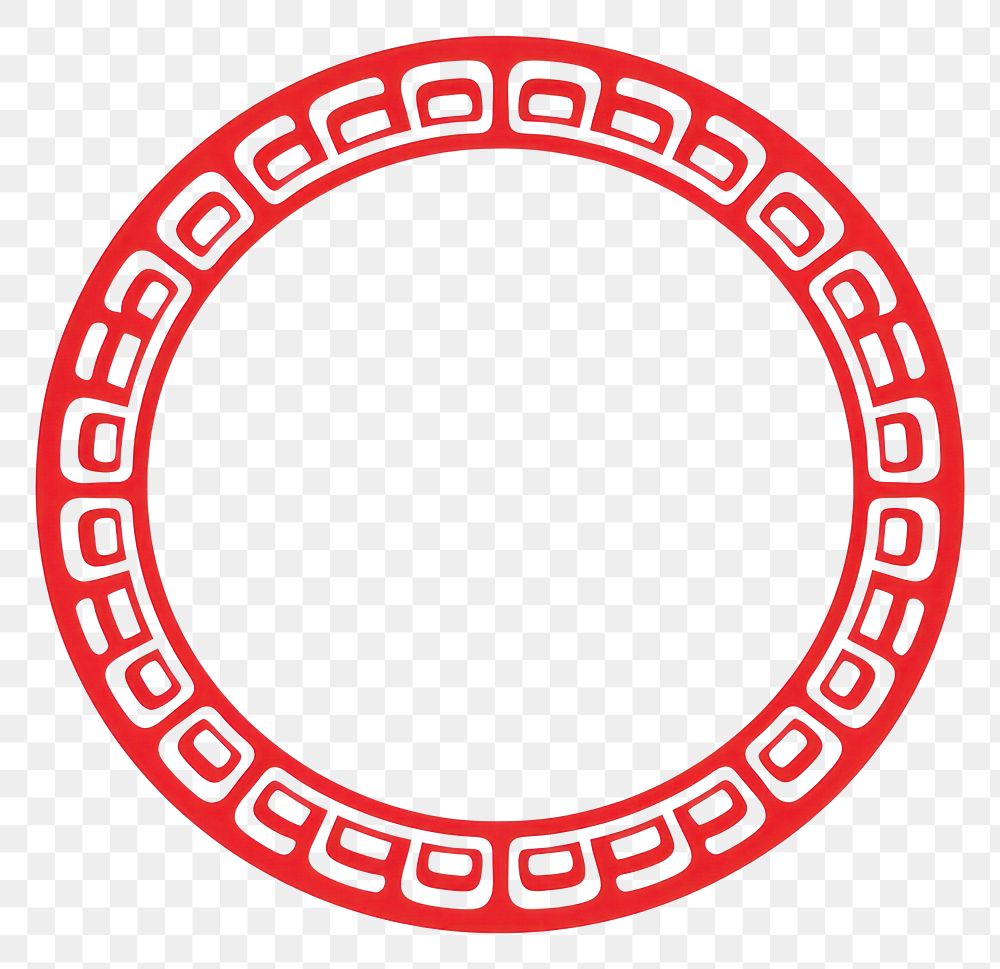 PNG Chinese circle frame logo red pattern.