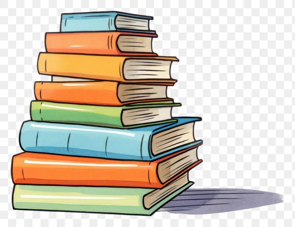 PNG Stacking books publication library white background.