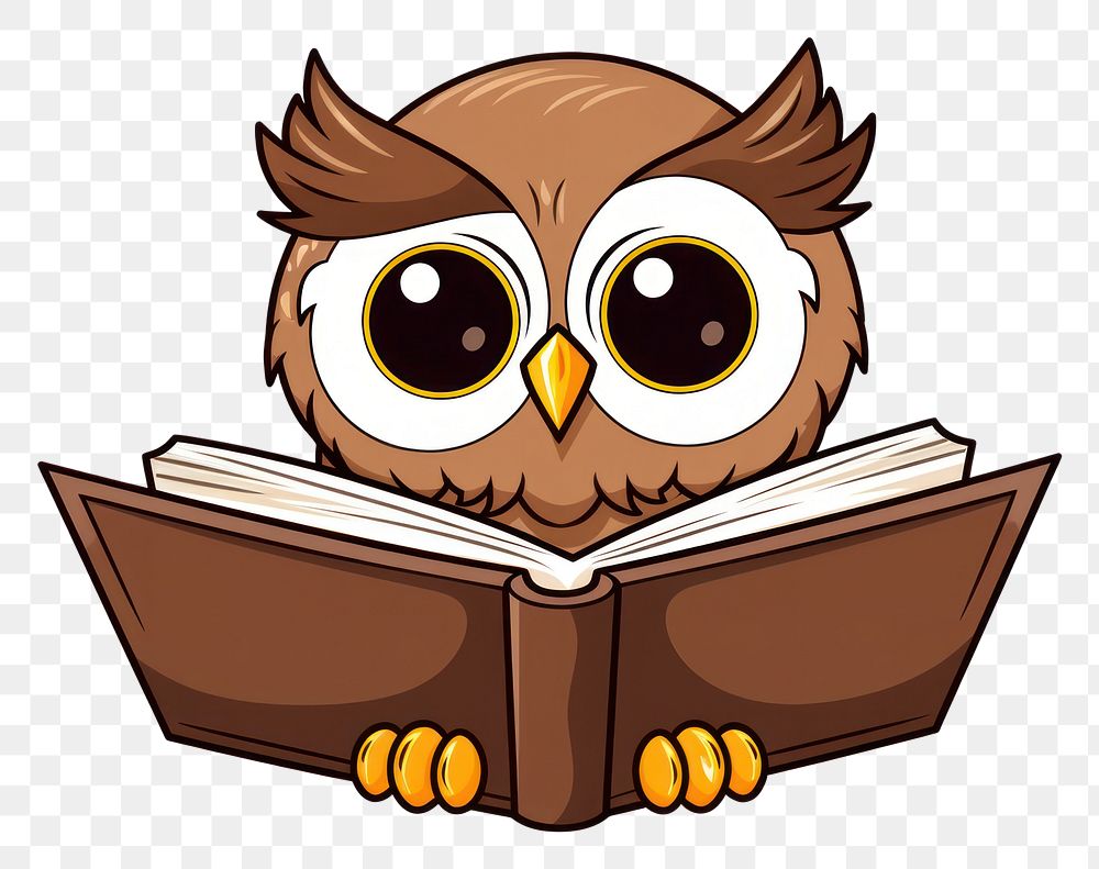 PNG A book reading publication owl.