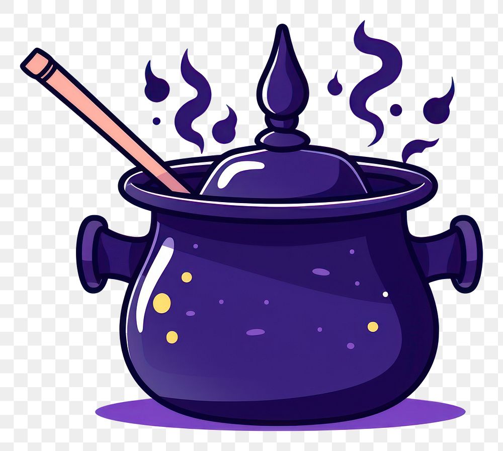 PNG Witch pot cookware cartoon.