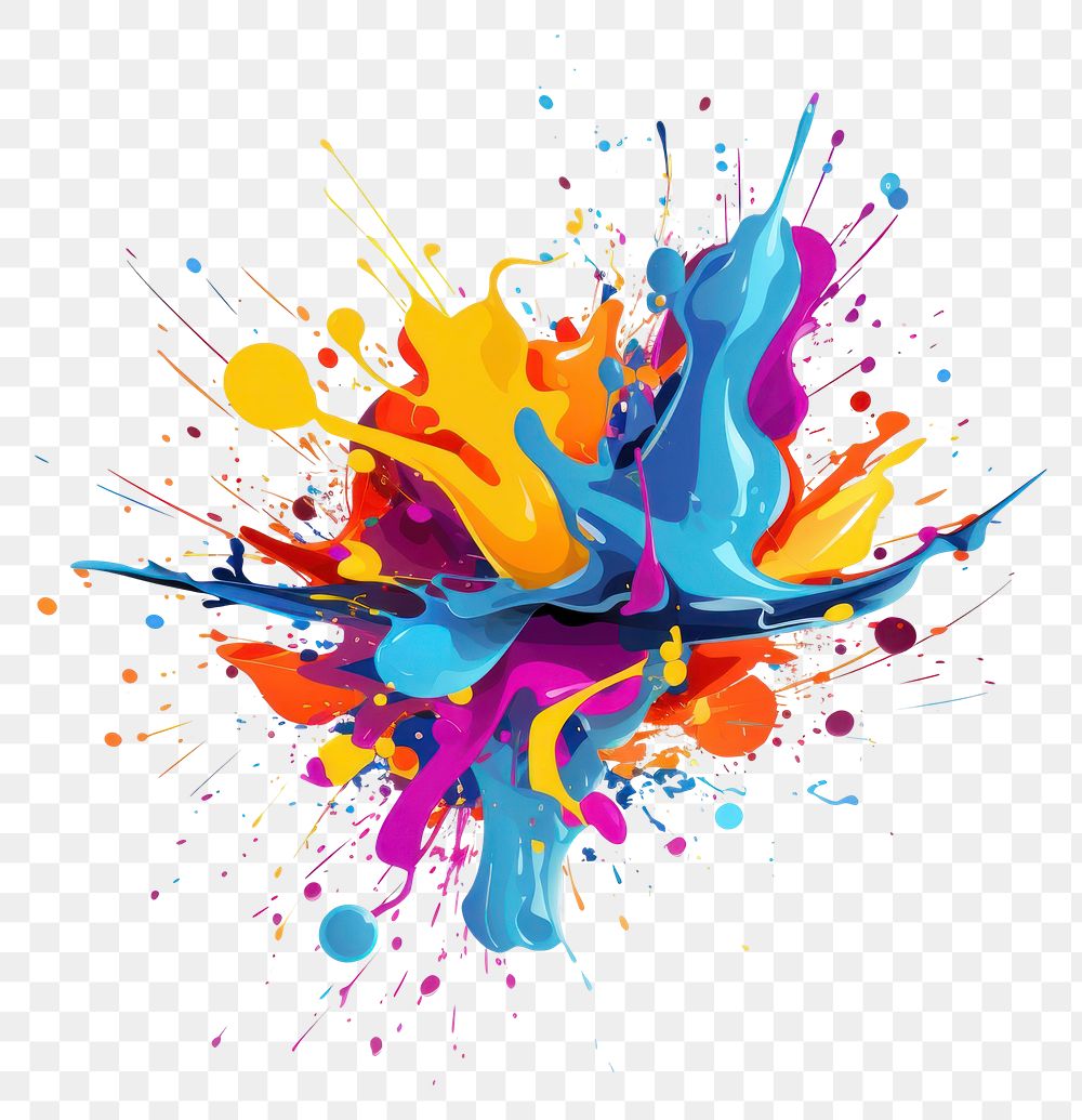 PNG Paint splat abstract painting art.
