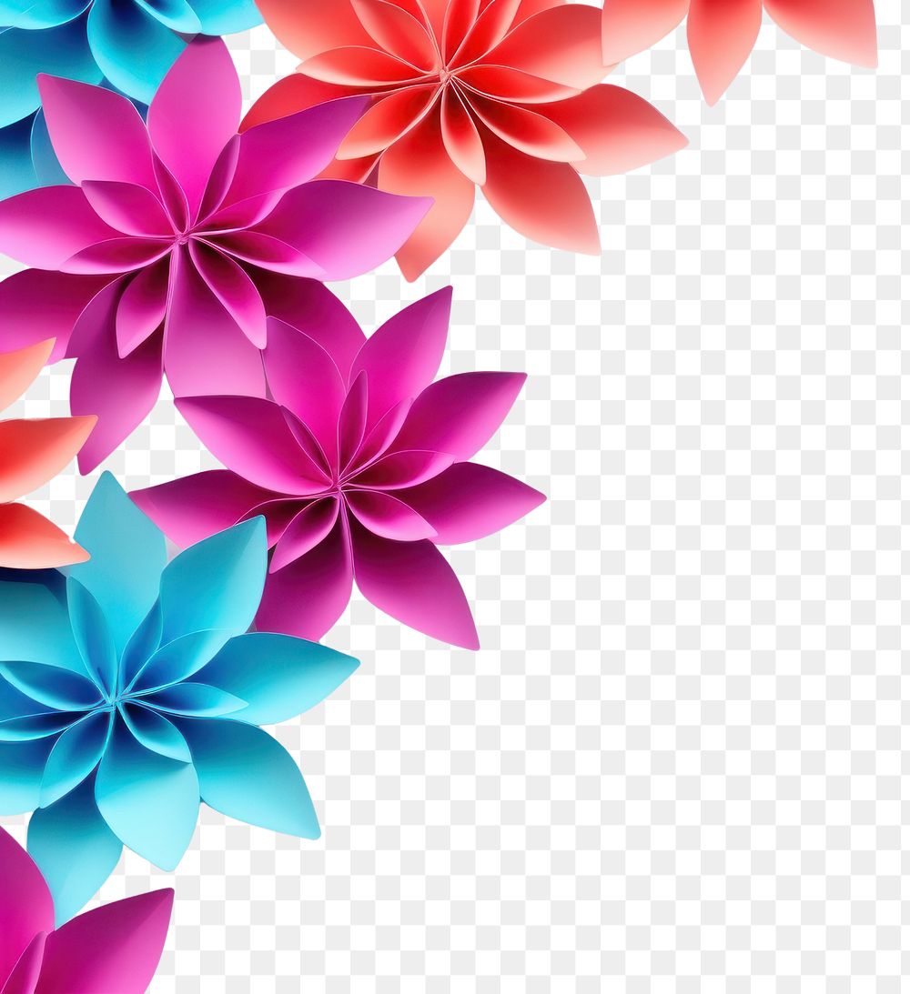 PNG Abstract flower floral border backgrounds pattern origami.