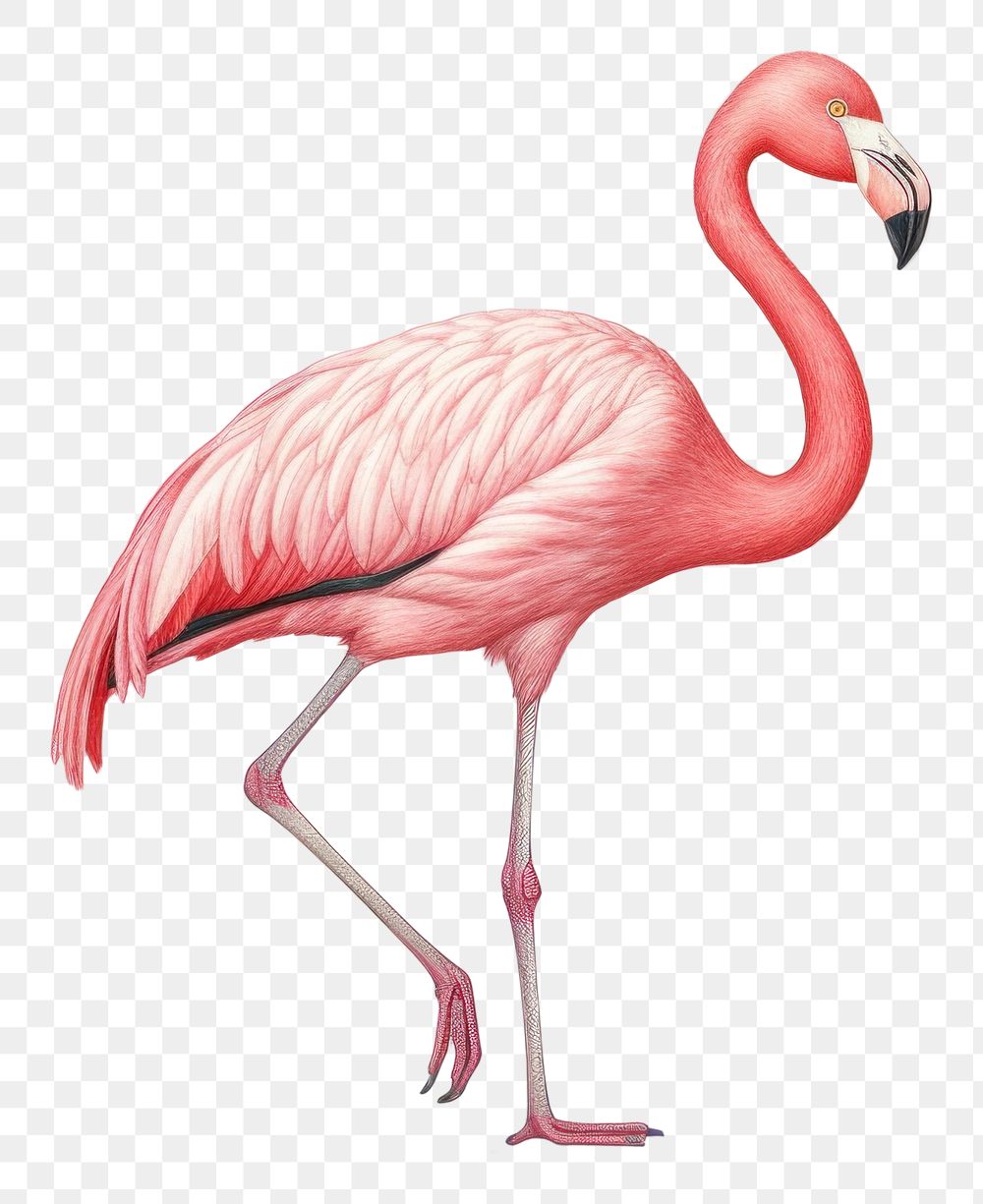 PNG Flamingo drawing animal sketch.