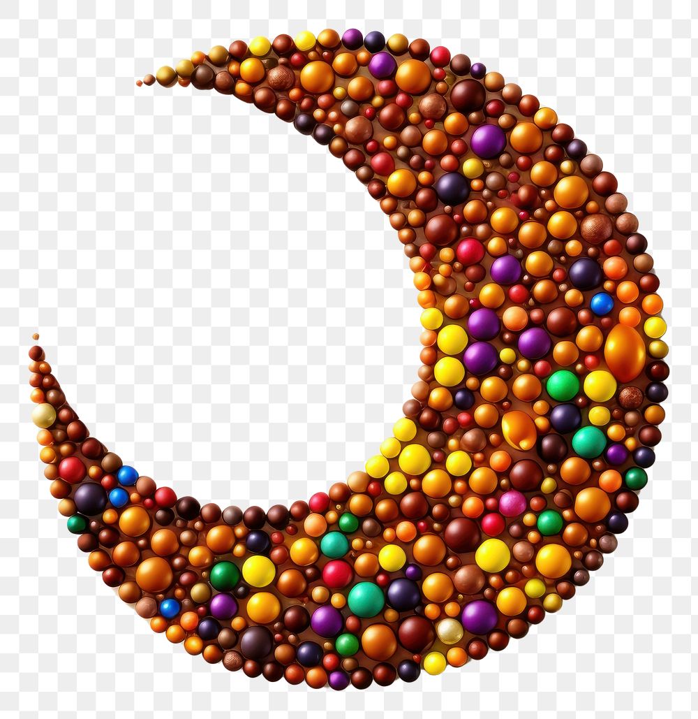 PNG Crescent moon crayon jewelry bead white background.