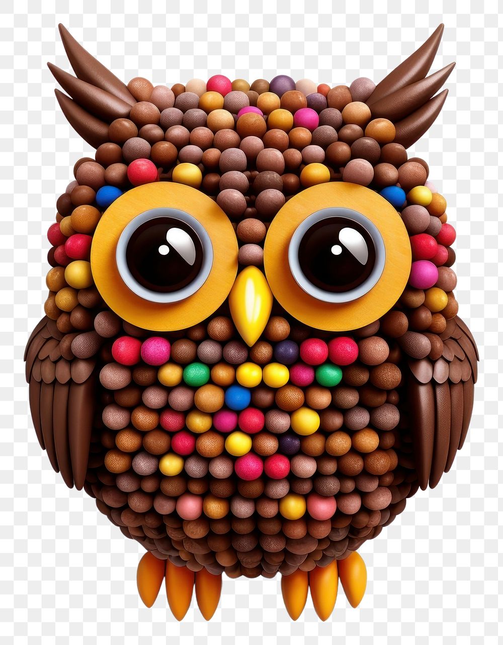 PNG Cute gray owl crayon white background confectionery creativity.