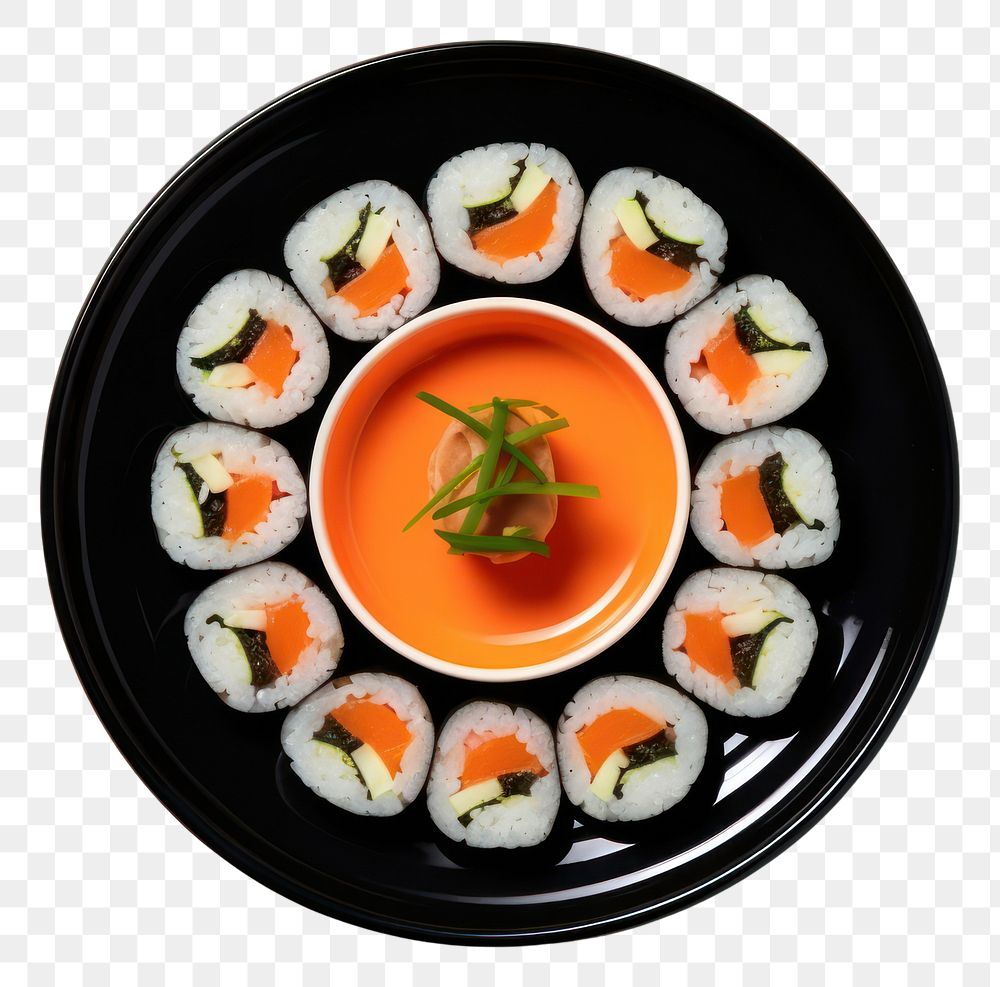 PNG Kimbap dish sushi plate.