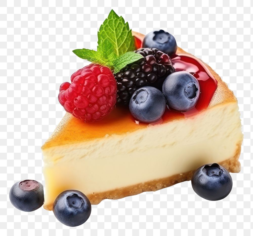 PNG Cheesecake with fresh berries dessert berry fruit.