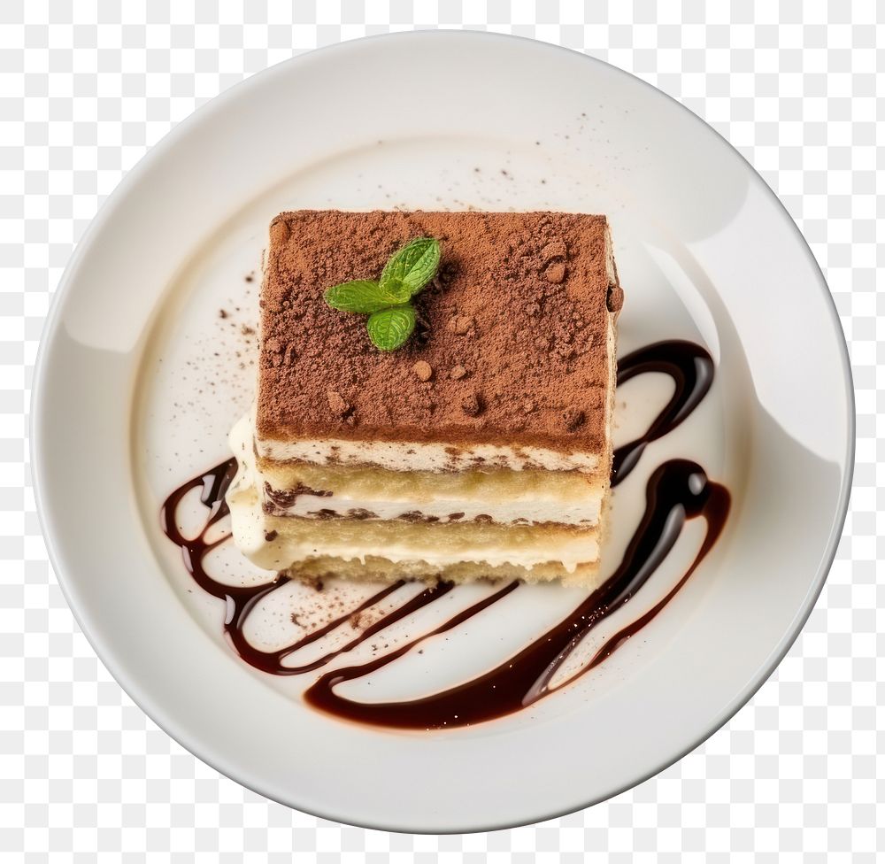 PNG Tiramisu cake dessert plate food.