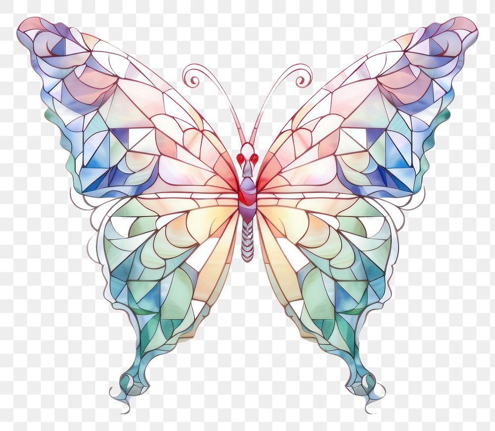 PNG Arch art nouveau with butterfly pattern animal white background.
