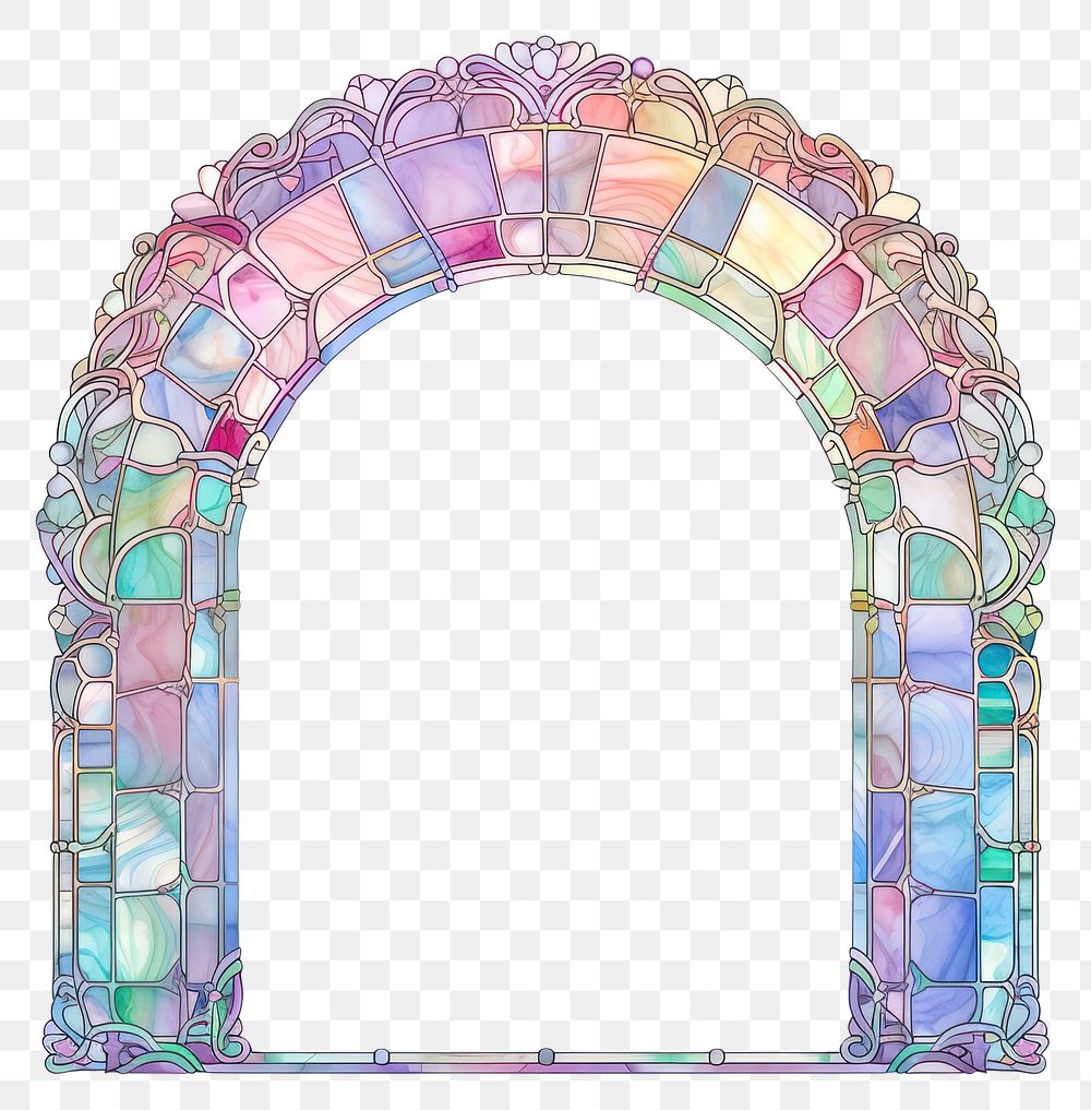 PNG Arch art nouveau with rainbow architecture backgrounds white background.