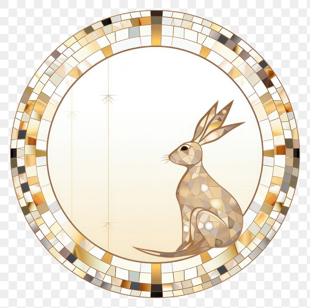 PNG Circle rabbit art nouveau mammal chandelier pattern.