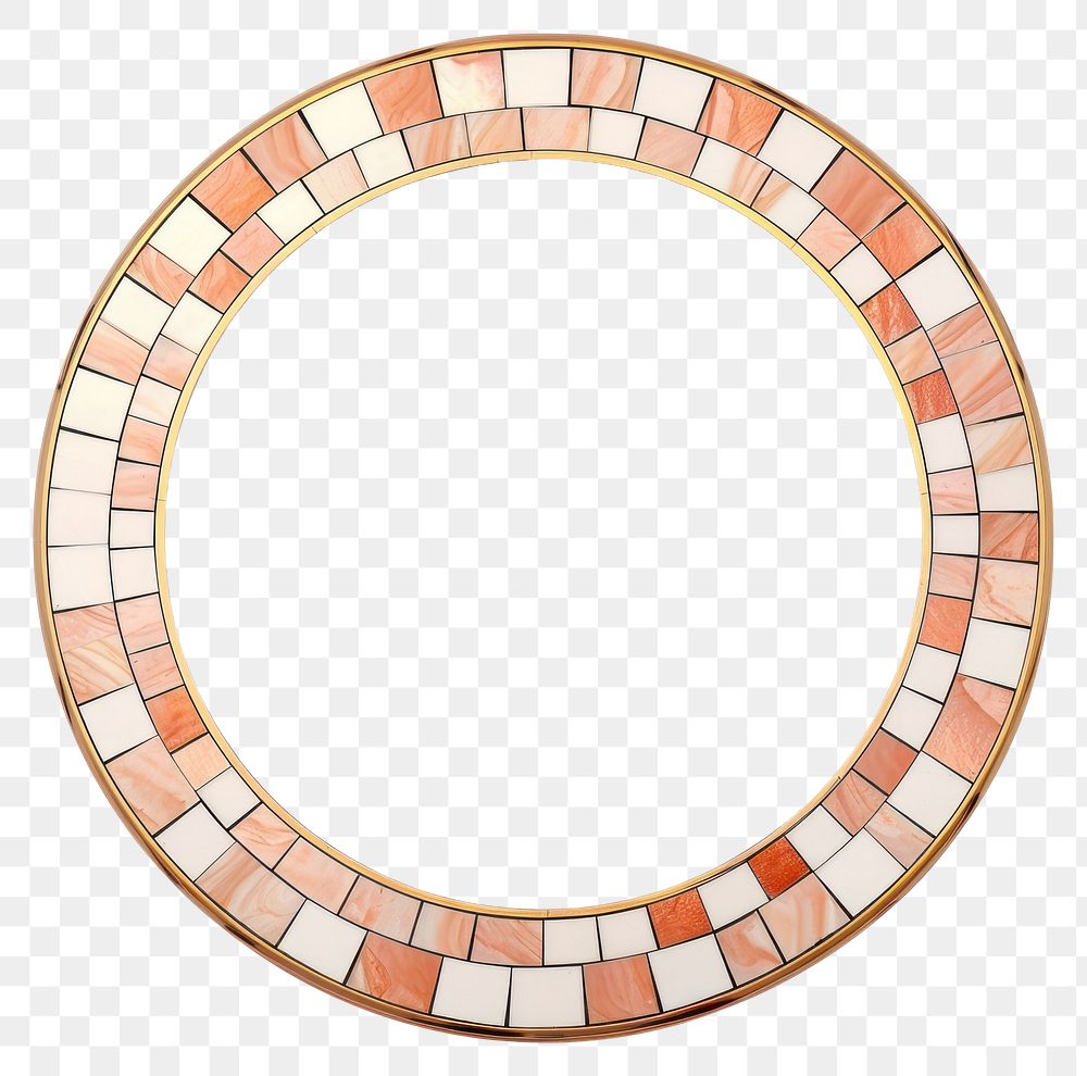 PNG Circle rose art nouveau mosaic white background rectangle.