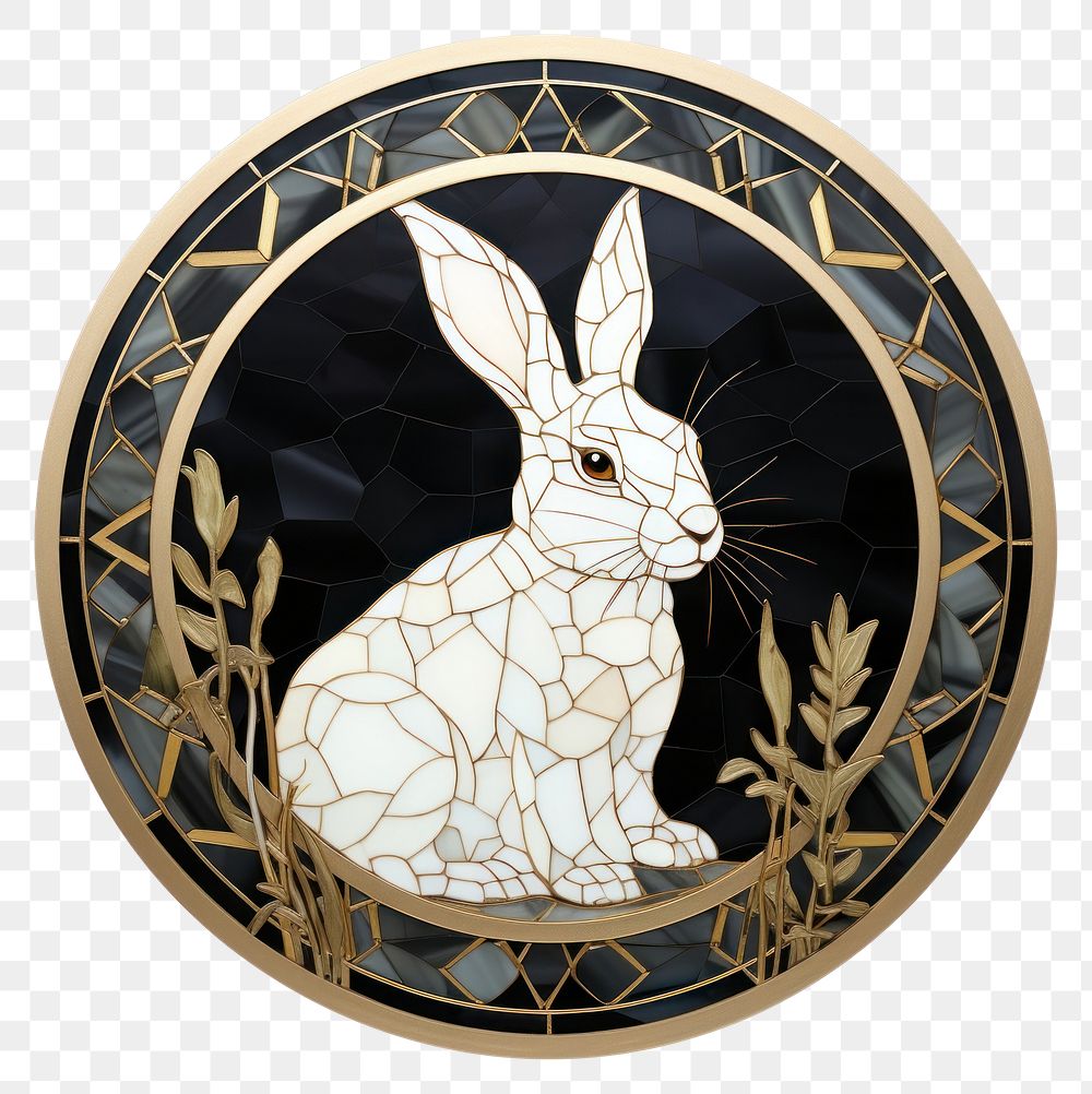 PNG Rabbit art nouveau animal mammal representation.