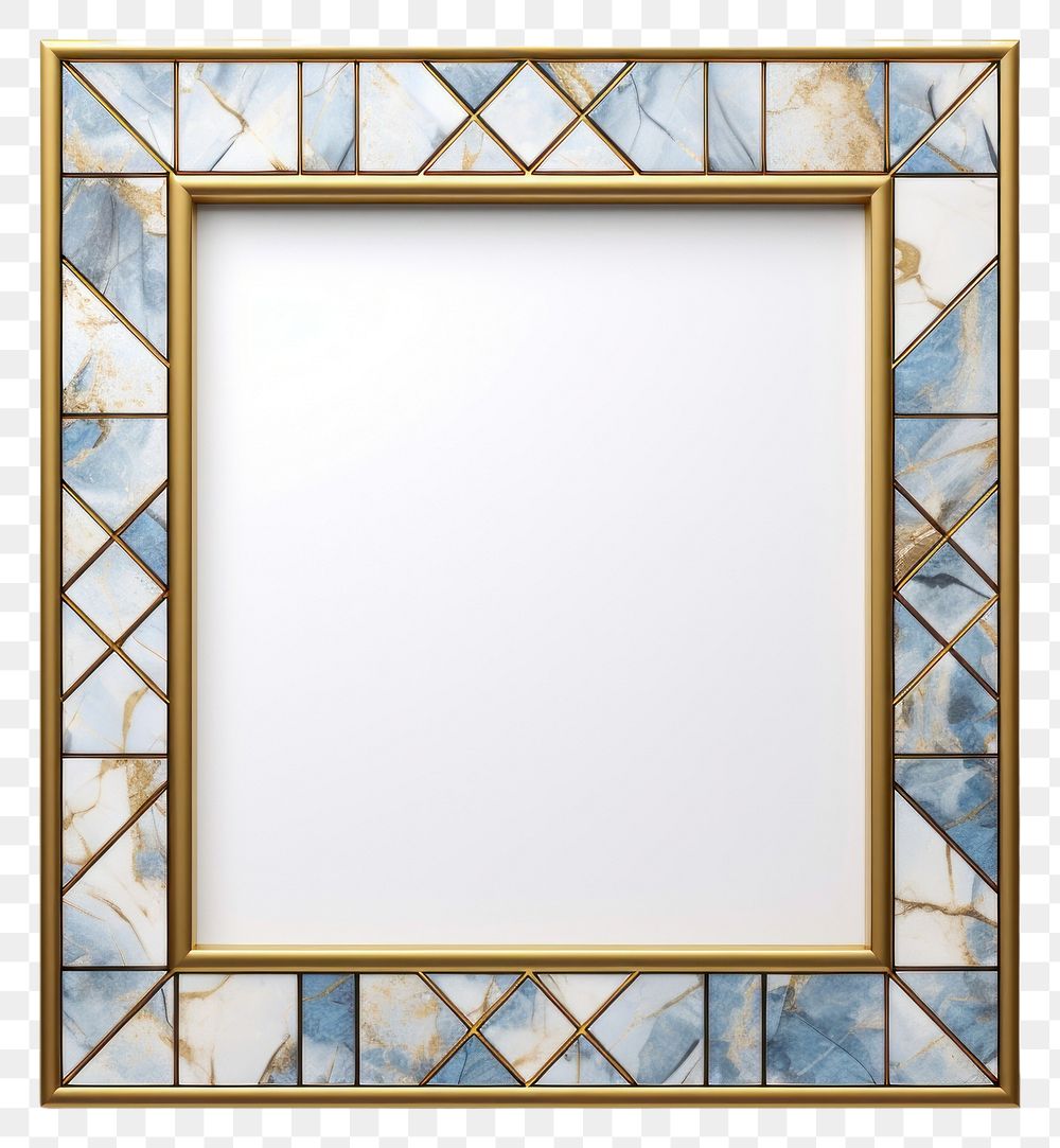 PNG Rombus blue art nouveau backgrounds mirror frame.