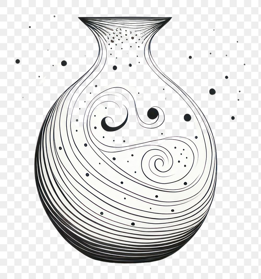 PNG Vase drawing vase sketch.