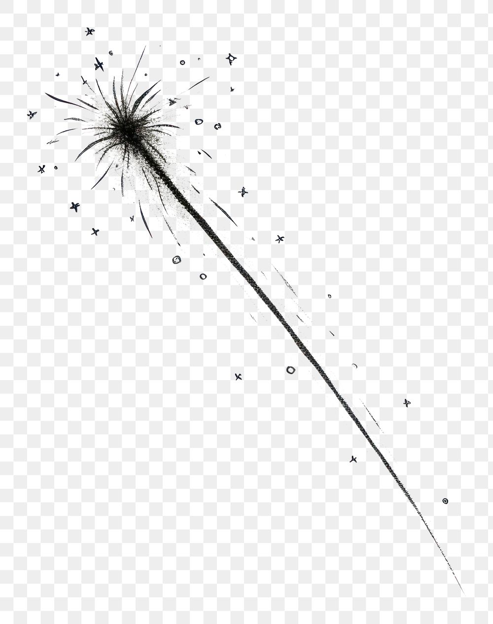 PNG Sparkles shooting star dandelion drawing plant.