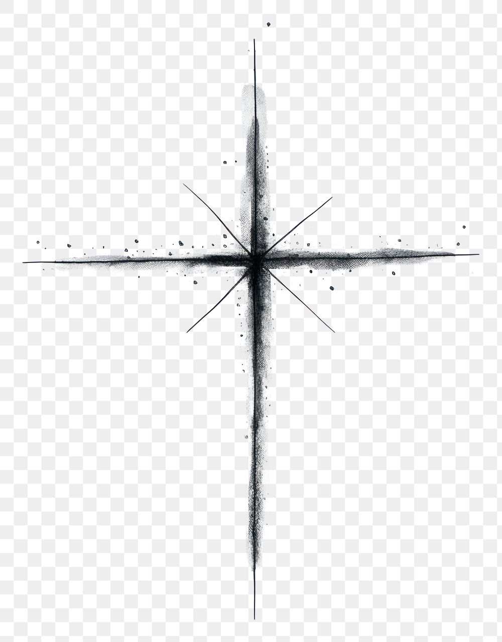 PNG Cross drawing symbol white.