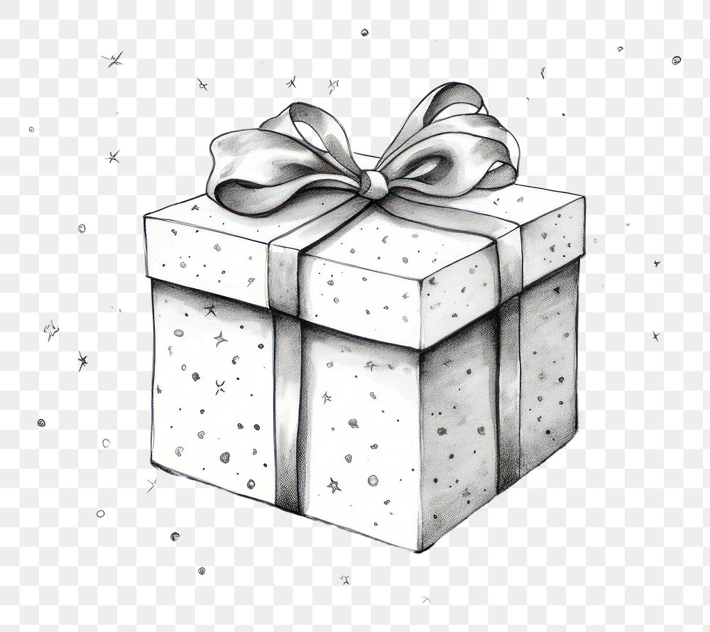 PNG Gift box gift drawing white.