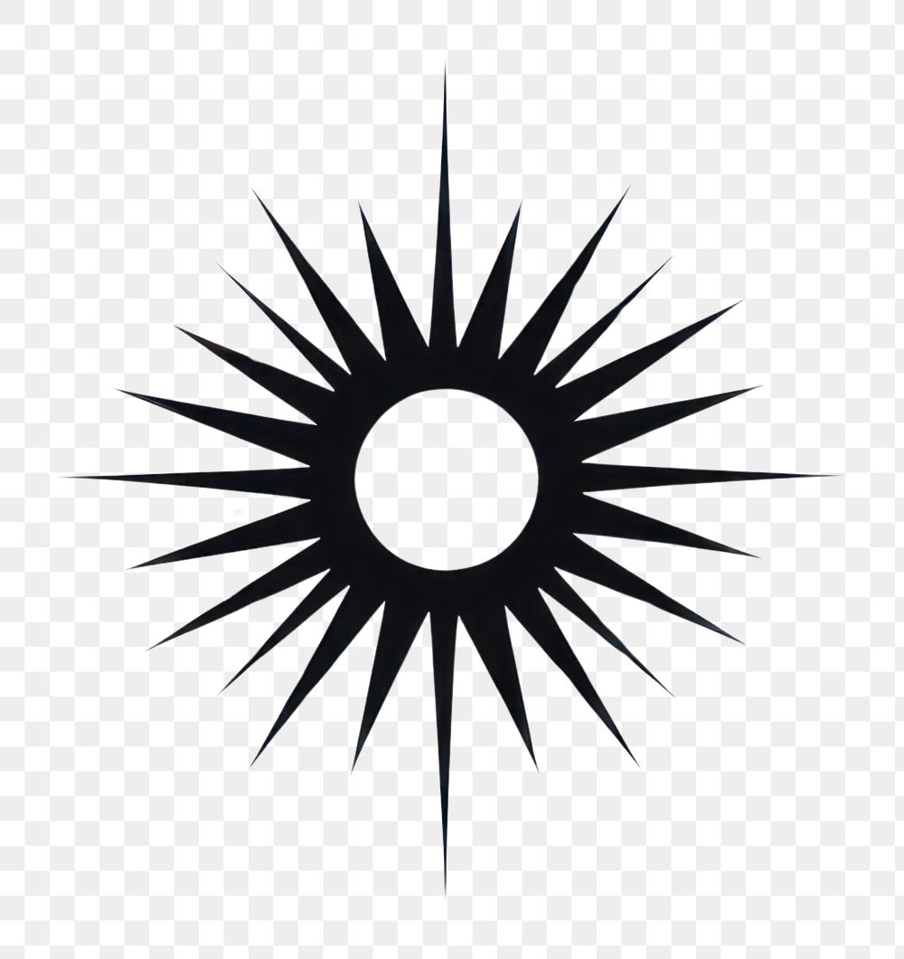 PNG Solar symbol white line.