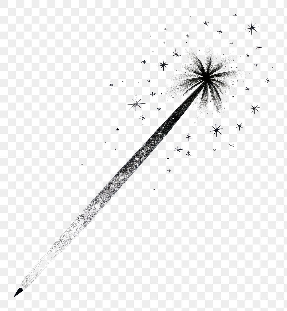 PNG Sparkles shooting star dandelion drawing line.