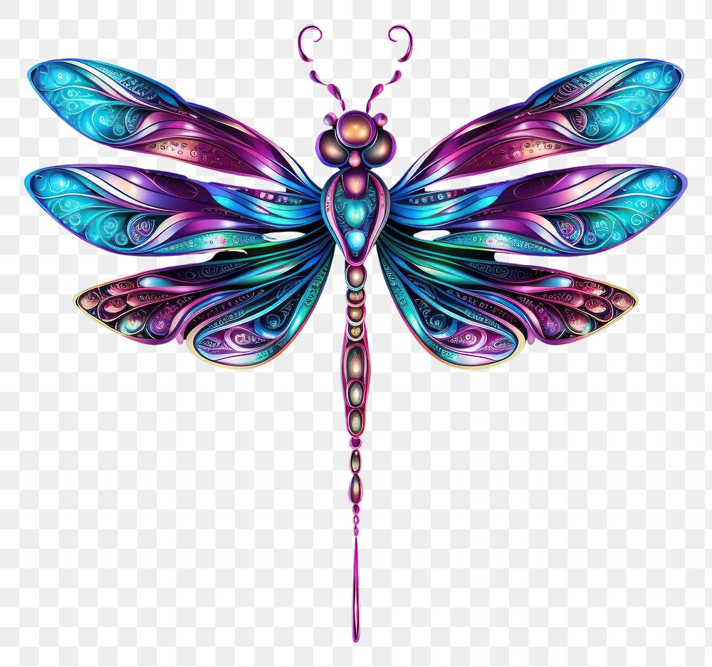 PNG Neon dragonfly animal insect invertebrate.