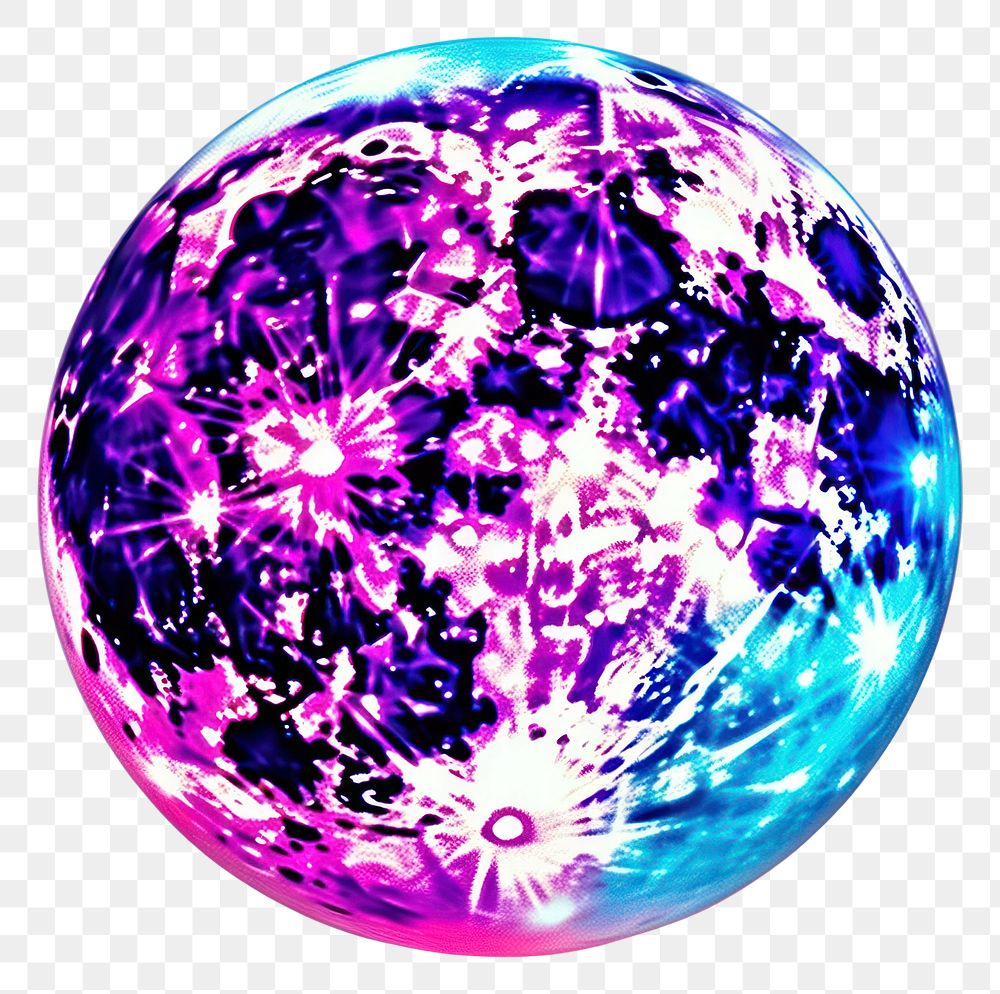 PNG Neon full moon sphere purple illuminated.