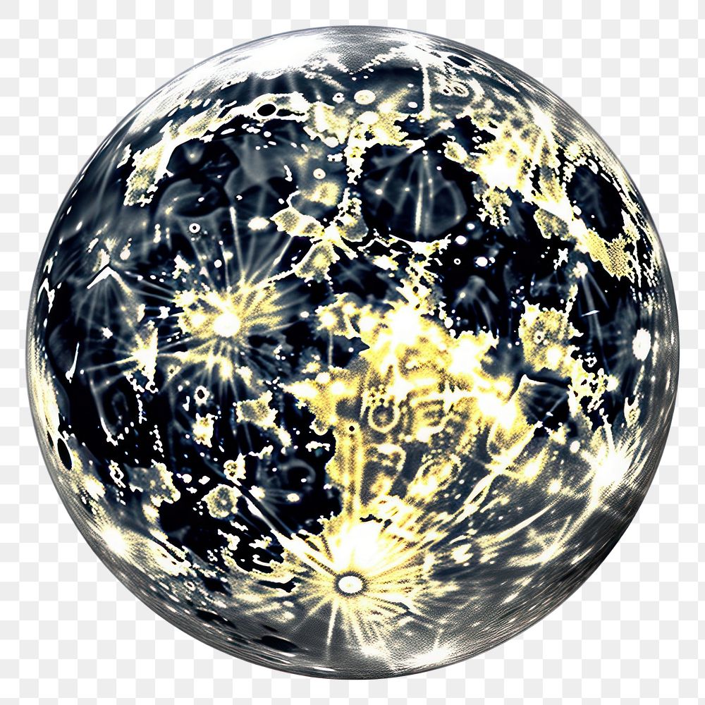 PNG Neon full moon sphere space porcelain.