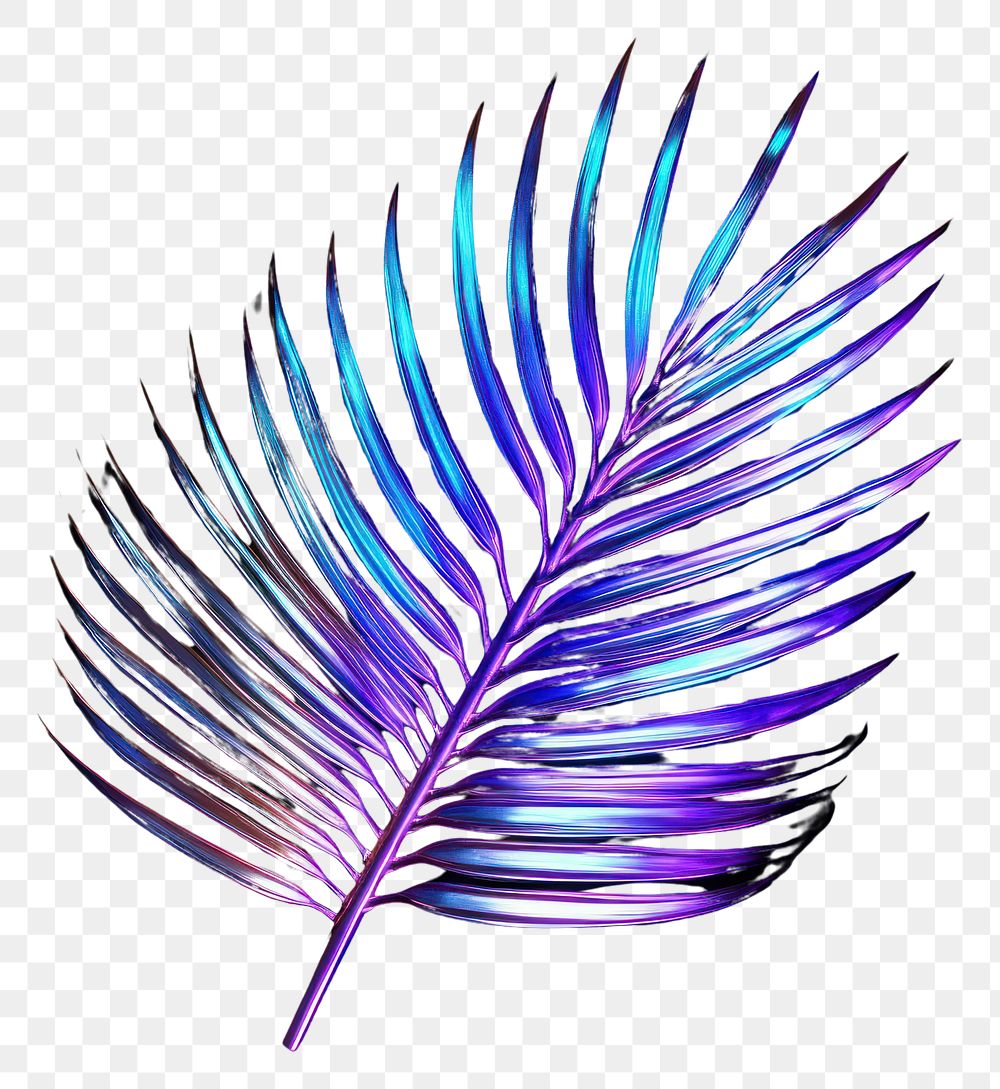 PNG Neon palm leave pattern nature purple.