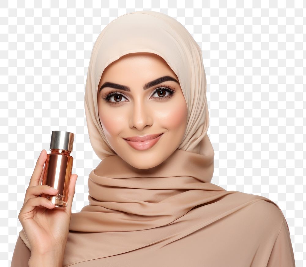 PNG Arab woman cosmetics portrait photo.