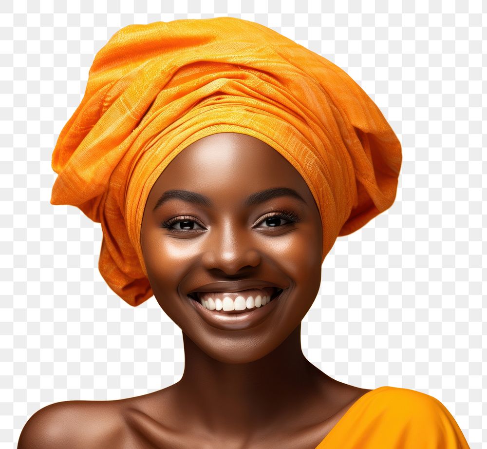 PNG Ghana woman portrait turban adult.