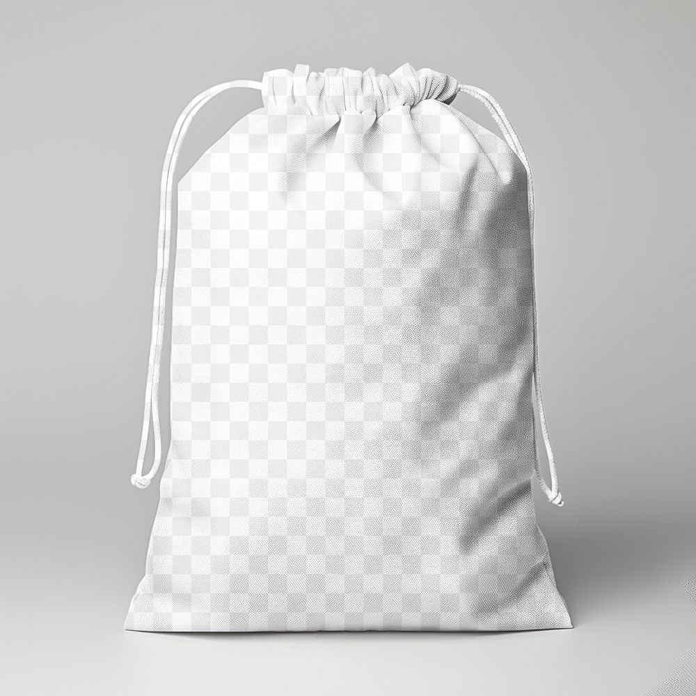 Drawstring bag png product mockup, transparent design