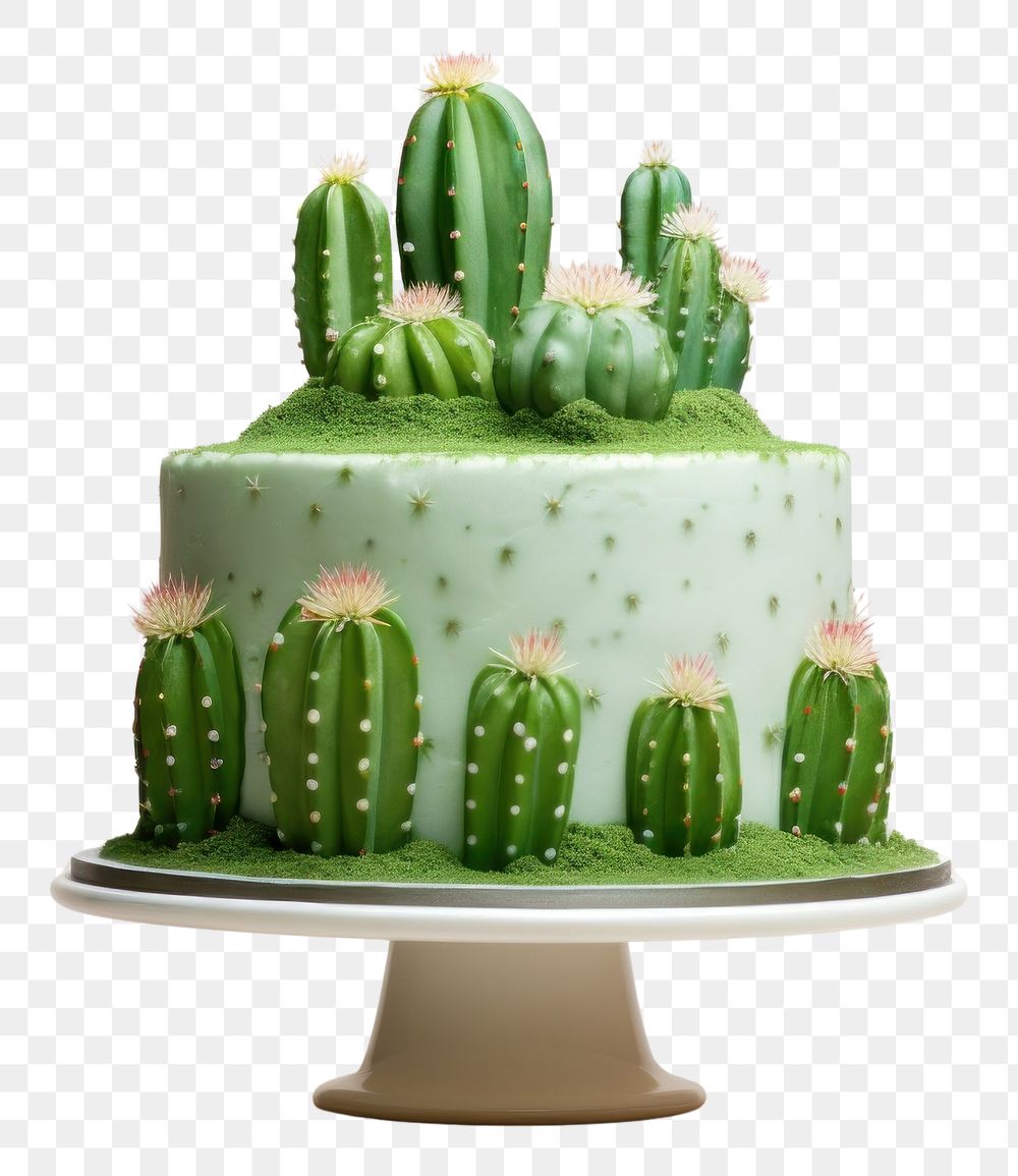 PNG Cactus cake dessert plant food.