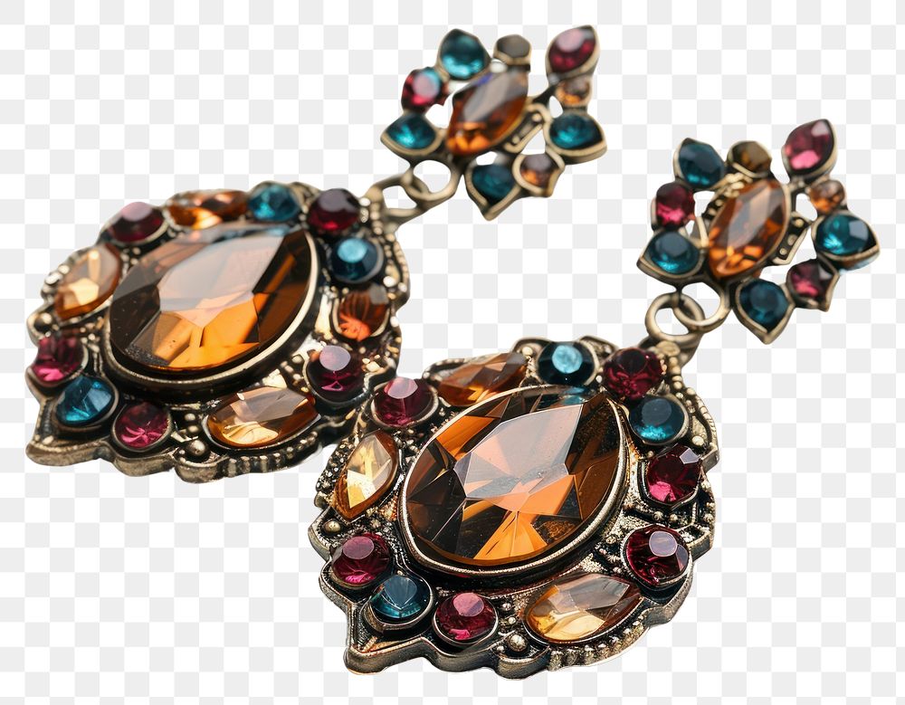 PNG Earrings necklace gemstone jewelry.