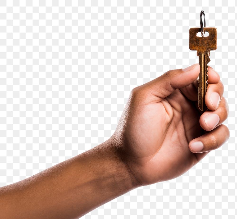 PNG Hand key holding finger.