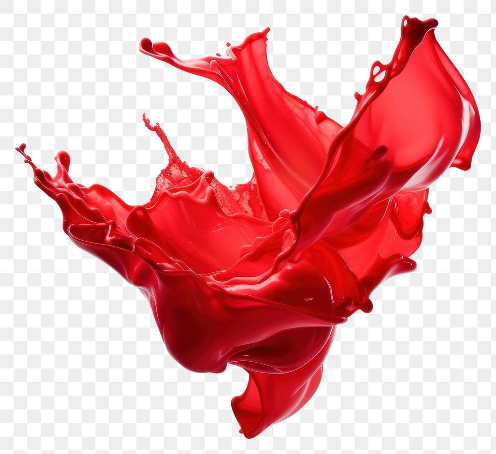 PNG Red Paint splash petal red white background.