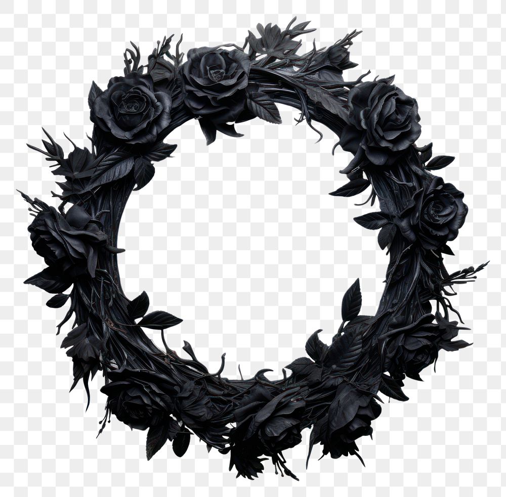 PNG Black Wreath wreath photo white background.