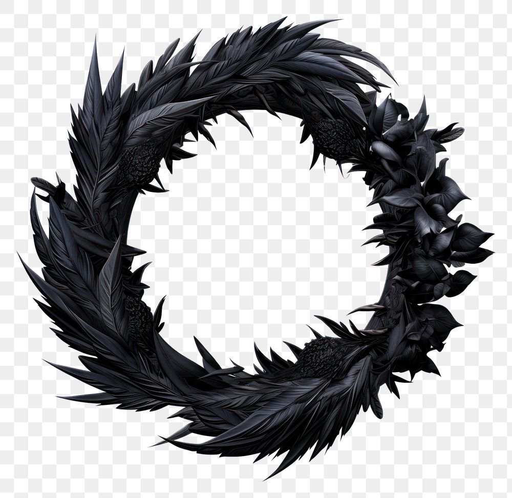 PNG Black Wreath wreath white background celebration.