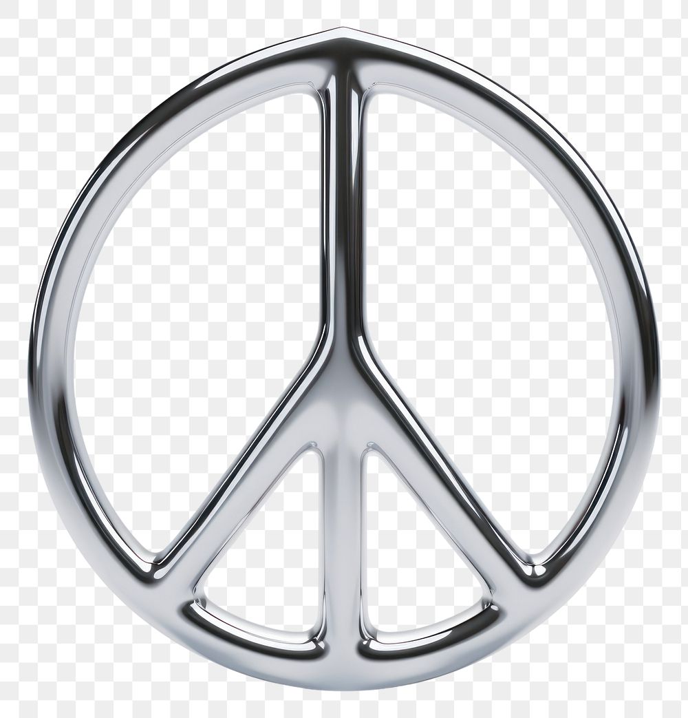 PNG Peace Sign silver shape metal.