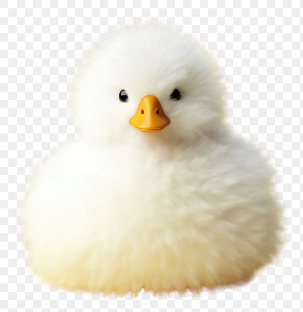 PNG White rubber duck animal fluffy nature.