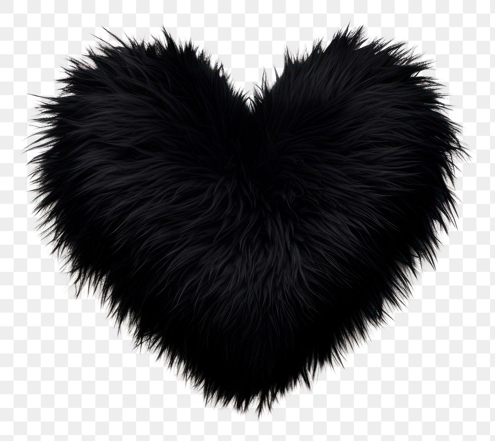 PNG Heart fur black softness.