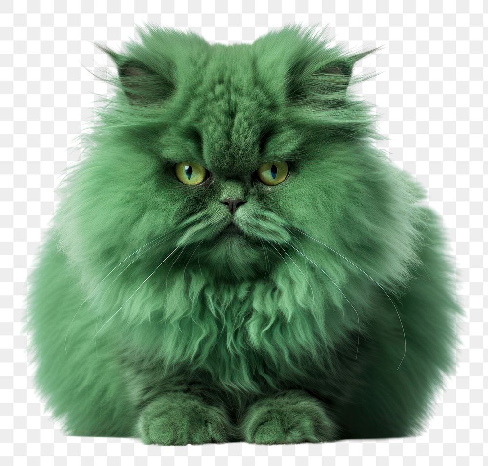 PNG Cat mammal animal green.