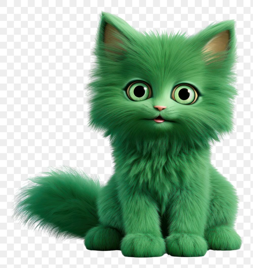PNG Cat mammal animal green.