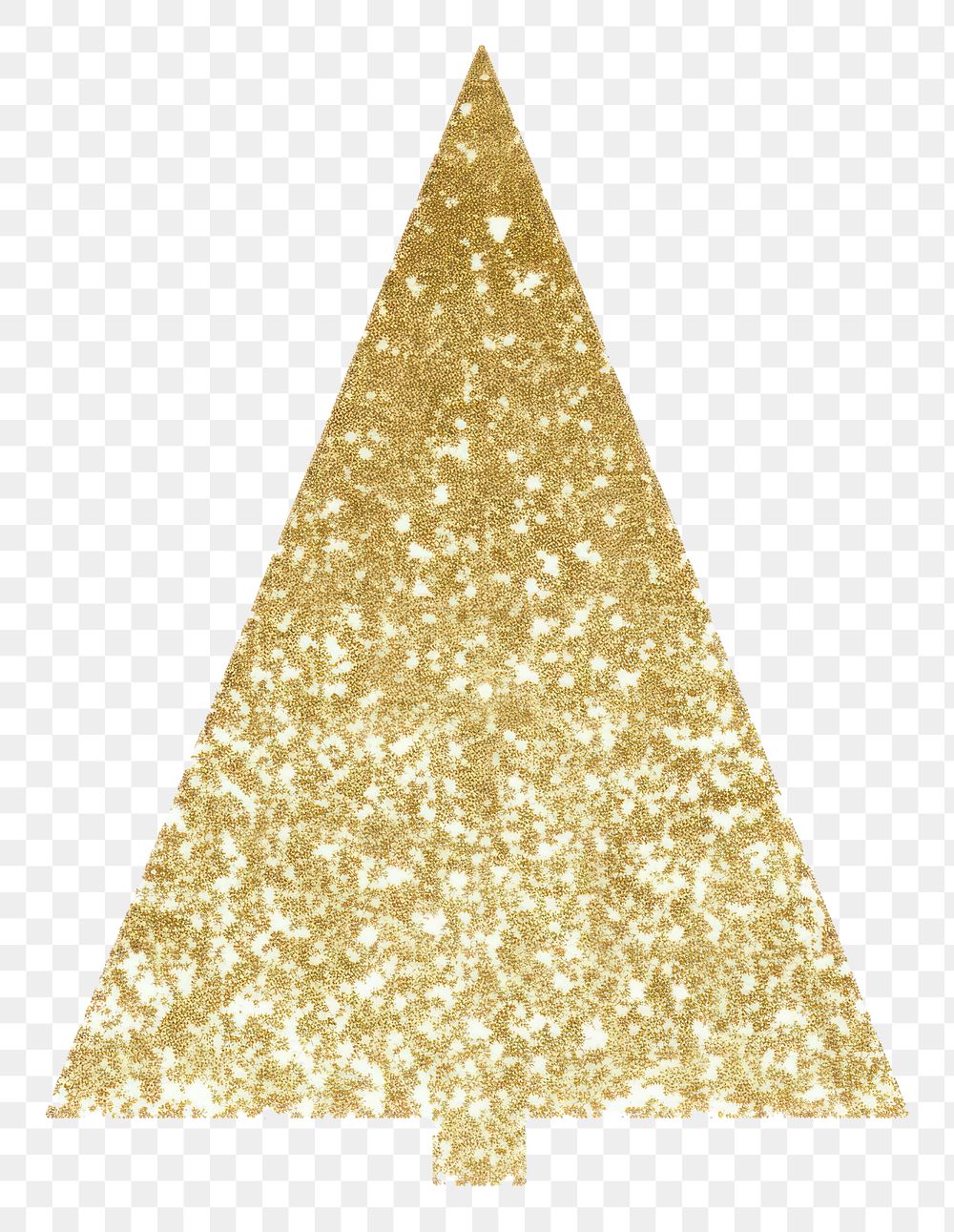 PNG Gold christmas tree icon glitter shape white background.