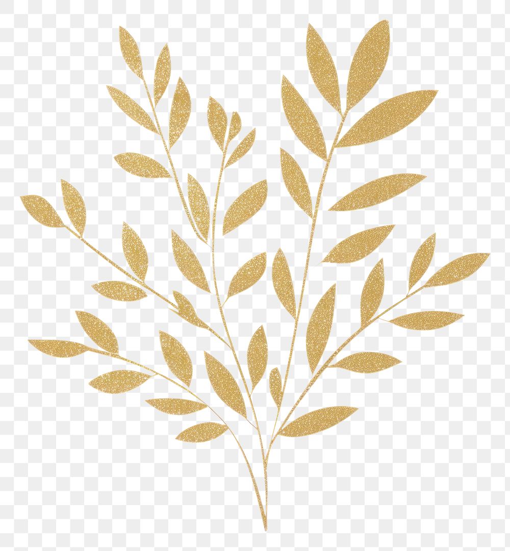 PNG Gold plant icon pattern leaf art.
