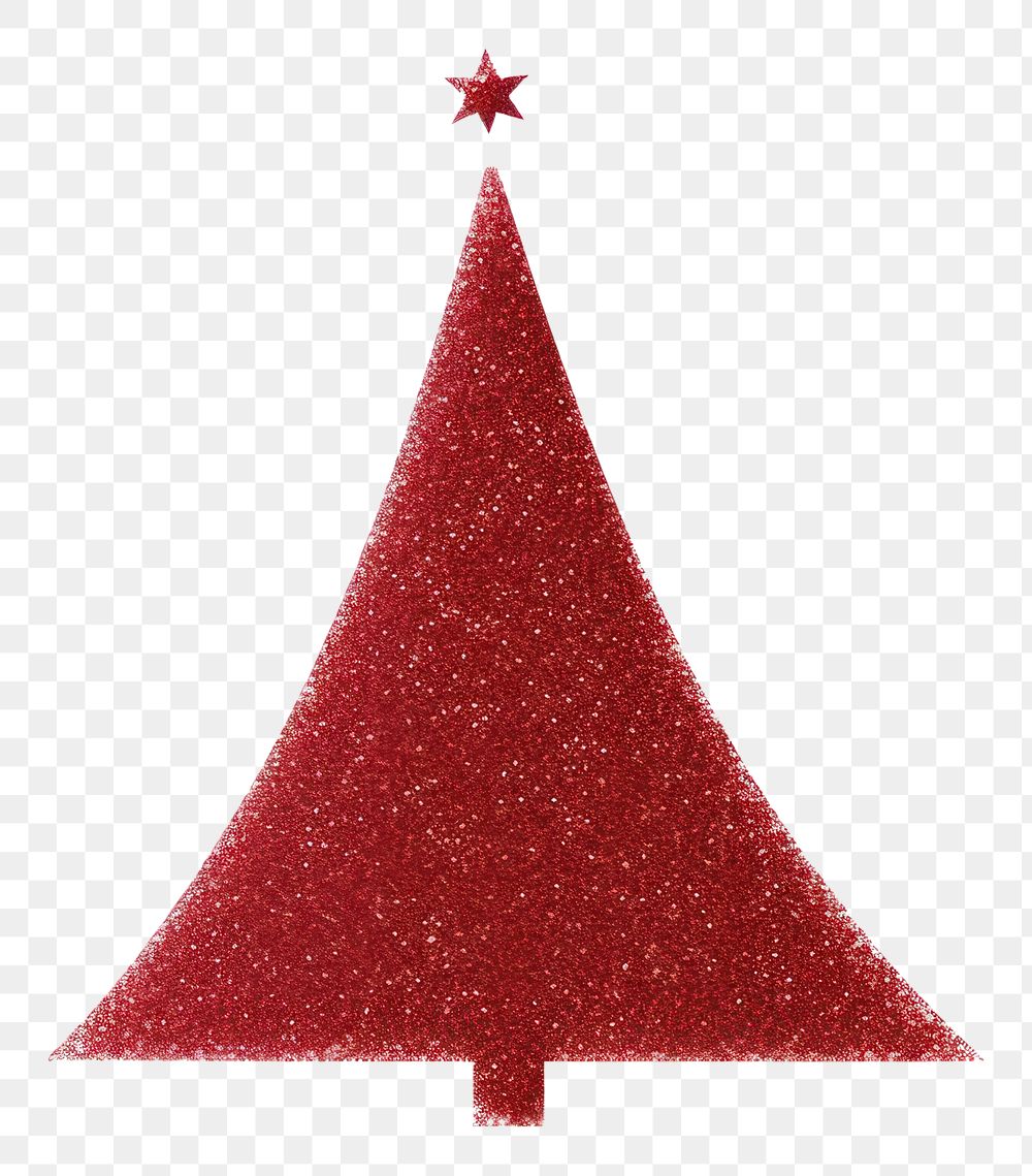 PNG Red christmas tree icon glitter shape white background.