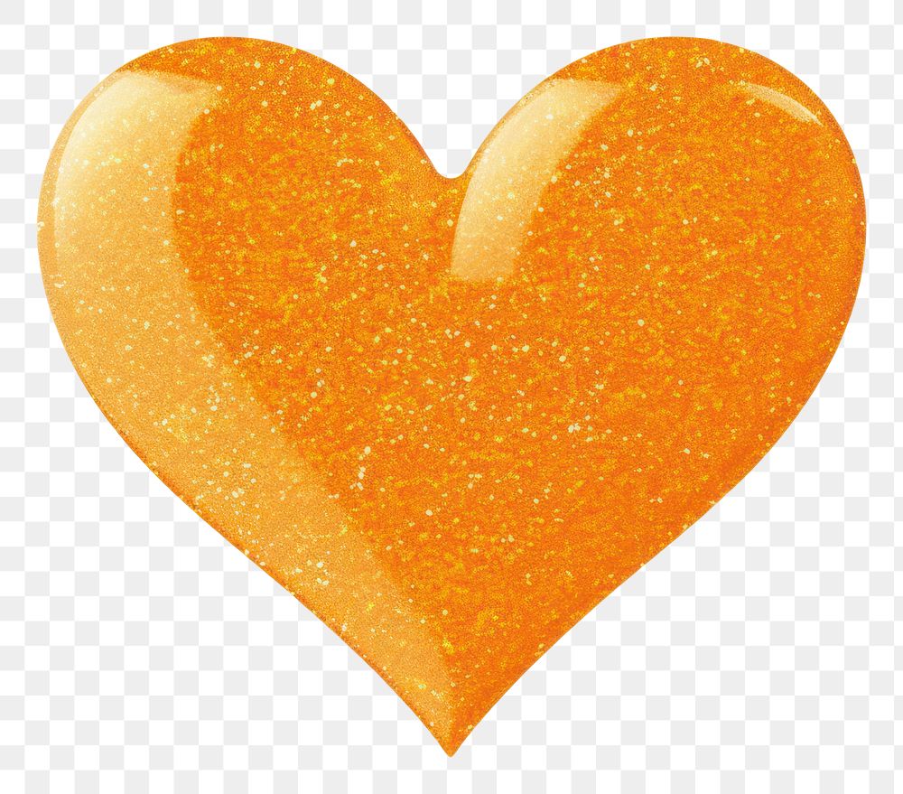 PNG Orange heart icon shape white background produce.